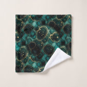 Marbre à l'encre d'alcool Turquoise Bleu sarcelle (Gant de toilette)