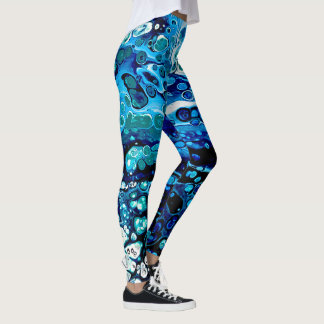 Marbre Abstrait Blue Liquid Water Couleur Leggings