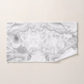 Marbre Abstrait en Agate Blanche Moderne Argenté (Serviette à main)