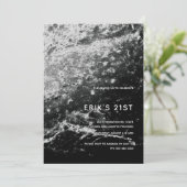 Marbre Abstrait moderne Invitation 21e anniversair (Debout devant)
