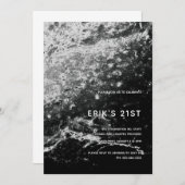 Marbre Abstrait moderne Invitation 21e anniversair (Devant / Derrière)