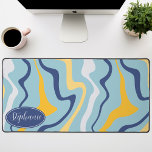 Marbre Abstrait Moderne Rétro Balayage Bleu Et Jau<br><div class="desc">Laissez-vous tenter par une danse des couleurs grâce à notre Motif moderne rétro Abstrait en marbre liquide. Evoquant la fluidité dynamique des surfaces marbrées et l'esthétique charmante du design rétro-moderne, ce motif est un régal pour les yeux. Une symphonie de couleurs vibrantes tourbillonne et coule dans des mouvements comme des...</div>