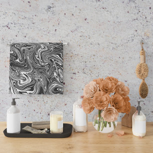Marbre Abstrait noir et blanc liquide