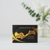 Marbre Abstrait Or – Carte de Visite Luxueuse et P (Debout devant)