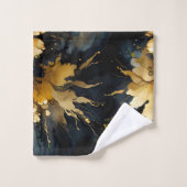 marbre abstrait or noir (Gant de toilette)
