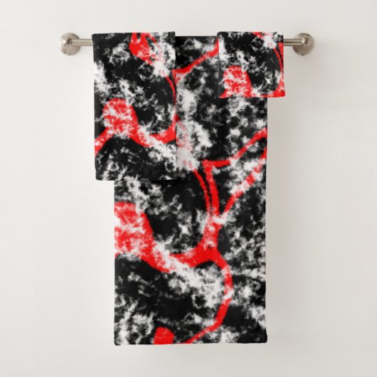 Marbre Abstrait Rouge, Blanc et Noir (En situation)