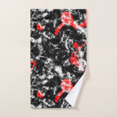 Marbre Abstrait Rouge, Blanc et Noir (Serviette à main)