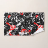 Marbre Abstrait Rouge, Blanc et Noir (Serviette à main)