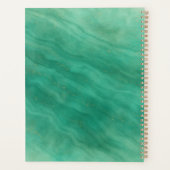 Marbre Abstrait vert moderne avec initiales - (Dos)