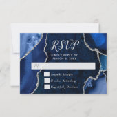 Marbre Agate Argent et Navy RSVP (Devant)