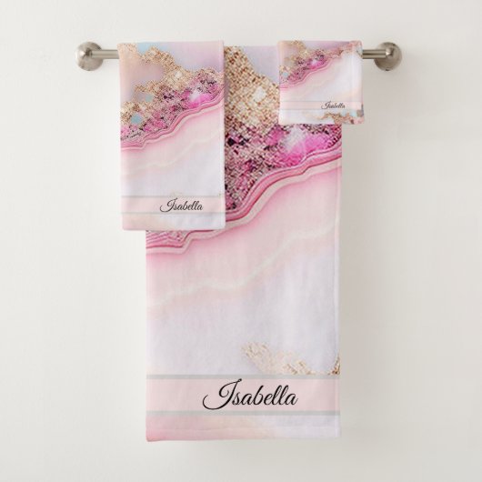 Marbre Agate Populaire Blue Rose Gold Collection (En situation)