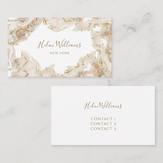 marbre beige carte de visite (Devant / Derrière)