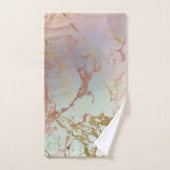 Marbre beige élégant | Mint Sage Green Rose Gold (Serviette à main)