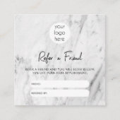 Marbre blanc Affaires Référer Une Carte De Référen (Devant)