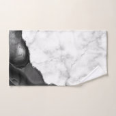Marbre Blanc Agate Noire Paillettes Argentées (Serviette à main)