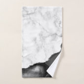 Marbre Blanc Agate Noire Paillettes Argentées (Serviette à main)