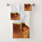 Marbre Blanc Agate Orange Brûlé Paillettes Feuille (En situation)