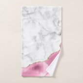 Marbre blanc Agate rose Paillettes dorées (Serviette à main)