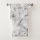 Marbre blanc argent de luxe Monogramme (En situation)