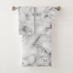 Marbre blanc argent de luxe Monogramme