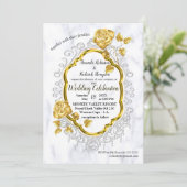 Marbre blanc avec décoration or invitation (Debout devant)