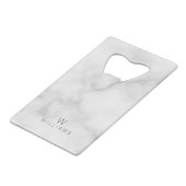 Marbre blanc avec monogramme et nom personnalisés (Devant Angle)