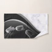 Marbre blanc avec Tulipes grises sous-exposées (Serviette à main)