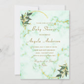 Marbre blanc bébé fille douche Modèle d'invitation (Devant)