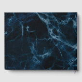 Marbre blanc bleu marine Mariage livre d'or (Verso)