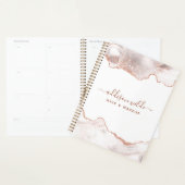 Marbre blanc chic Agate Paillettes Or Rose (Devant avec enveloppe)