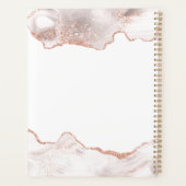 Marbre blanc chic Agate Paillettes Or Rose (Dos)