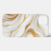 Marbre blanc classique iPhone 13 Coque avec Gold V (Verso (horizontal))