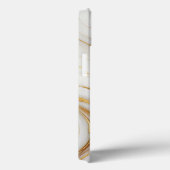Marbre blanc classique iPhone 13 Coque avec Gold V (Verso / Droite)