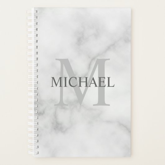 Marbre blanc classique Monogramme personnalisé et  (Devant)