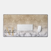 Marbre blanc de Parties scintillant or glamour Omb (Clavier et souris)