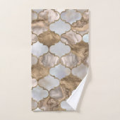 Marbre blanc de treillis marocain et or (Serviette à main)