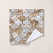 Marbre blanc de treillis marocain et or (Gant de toilette)
