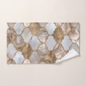 Marbre blanc de treillis marocain et or (Serviette à main)