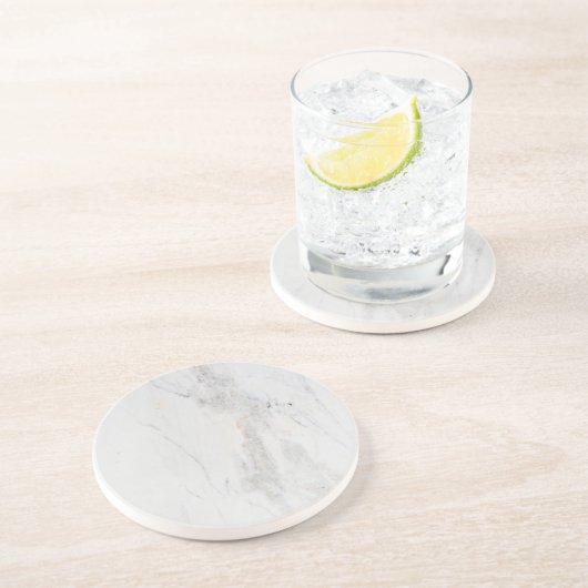 Marbre blanc Dessous de verre en grès (Côté)