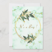 Marbre blanc d'or pierre Baby shower Invitation (Dos)