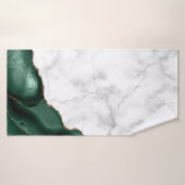 Marbre blanc doré Agate vert émeraude (Serviette de bain)