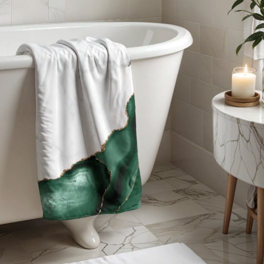 Marbre blanc doré Agate vert émeraude