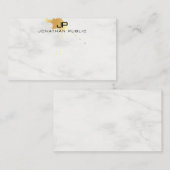 Marbre blanc doré moderne Monogramme Modèle (Devant / Derrière)