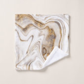 Marbre blanc doré tendance cool (Gant de toilette)