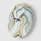 Marbre blanc élégant avec Gold Large Horloge (Angle)