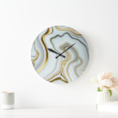 Marbre blanc élégant avec Gold Large Horloge (Maison)