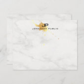 Marbre blanc Elegant Gold Splash Monogram Modèle (Devant / Derrière)