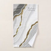 Marbre blanc élégant gris Agate Parties scintillan (Serviette à main)