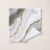 Marbre blanc élégant gris Agate Parties scintillan (Gant de toilette)