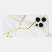 Marbre Blanc Élégant & Kintsugi Géométrique Or (Verso Horizontal)